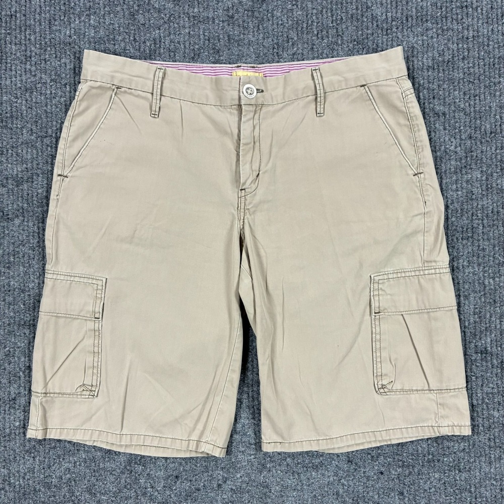 Levi's Tab Twills Womens Cargo Shorts Size 10 Beige 100% Cotton Outdoor Mid Rise